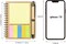 12 Packs Lined Spiral Notebook Kraft Paper Cover Notepad with Pen in Holder, Sticky Notes and Page Marker Colored Index Tabs, 4.5“X5.5” Steno Pocket Business Notebook (12 Colors 12 Packs)